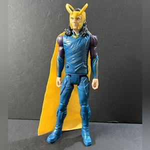 Loki Marvel Avengers Figure 12" Titan Hero Series Blast Gear ready With Cape